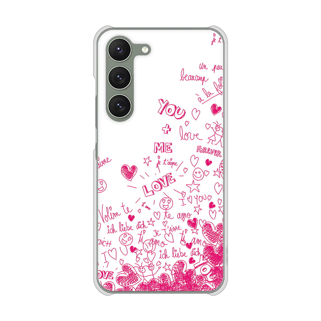 Galaxy S23 SM-S911C 楽天モバイル 高画質仕上げ 背面印刷 ハードケース【631 恋の落書き】