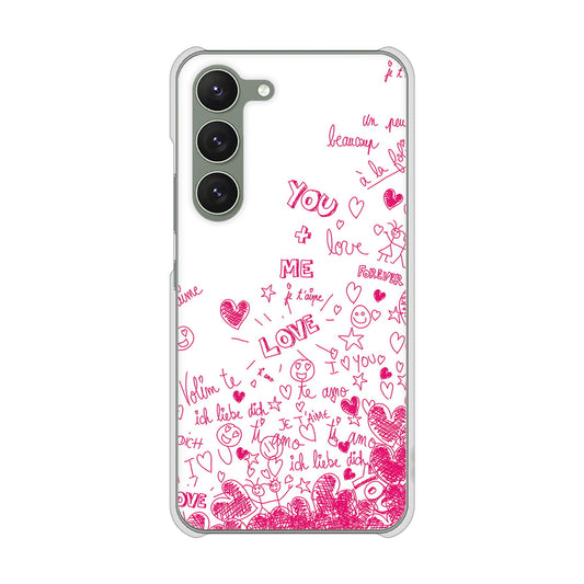 Galaxy S23 SM-S911C 楽天モバイル 高画質仕上げ 背面印刷 ハードケース【631 恋の落書き】