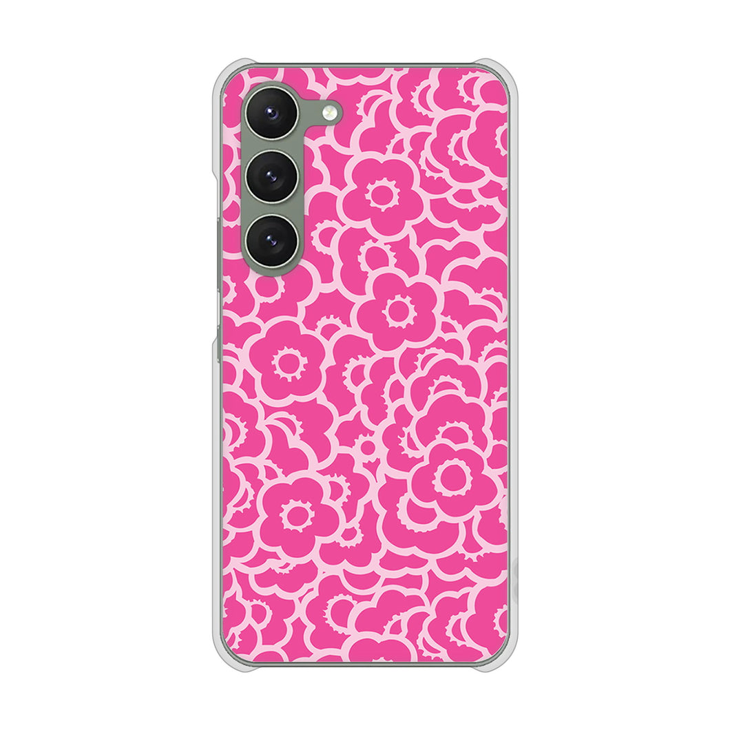 Galaxy S23 SM-S911C 楽天モバイル 高画質仕上げ 背面印刷 ハードケース【716 ピンクフラワー】