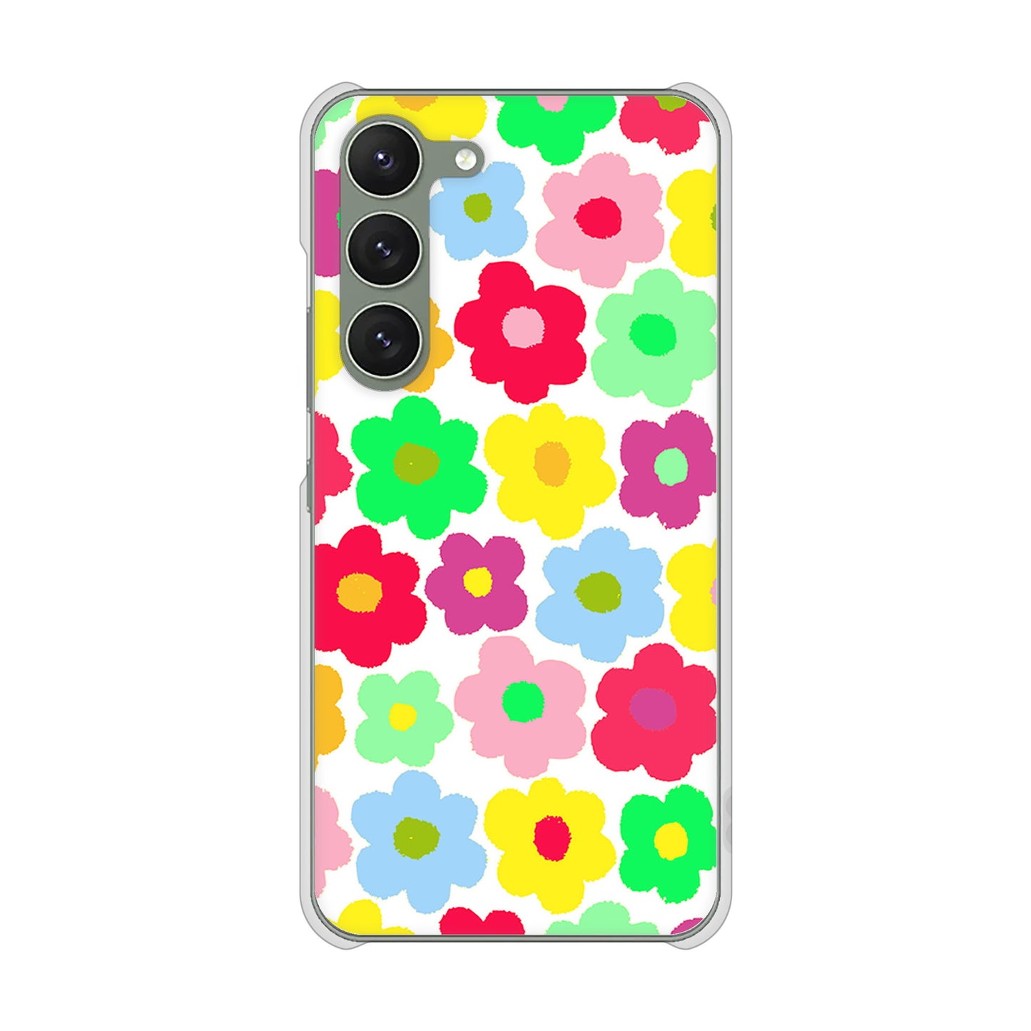 Galaxy S23 SM-S911C 楽天モバイル 高画質仕上げ 背面印刷 ハードケースルーズフラワー