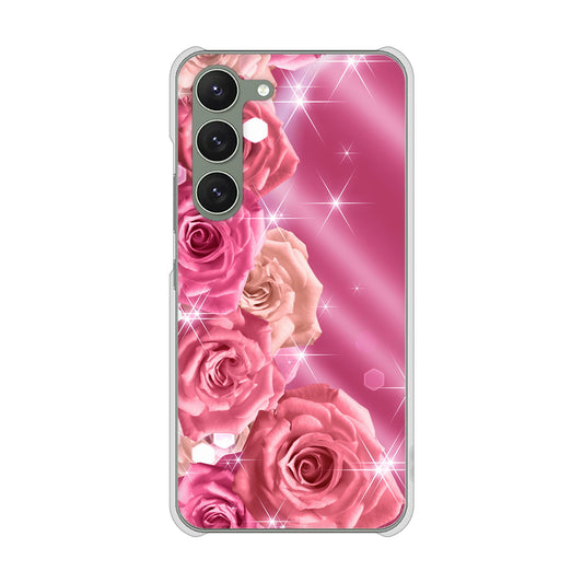 Galaxy S23 SM-S911C 楽天モバイル 高画質仕上げ 背面印刷 ハードケース【1182 ピンクの薔薇に誘われて】