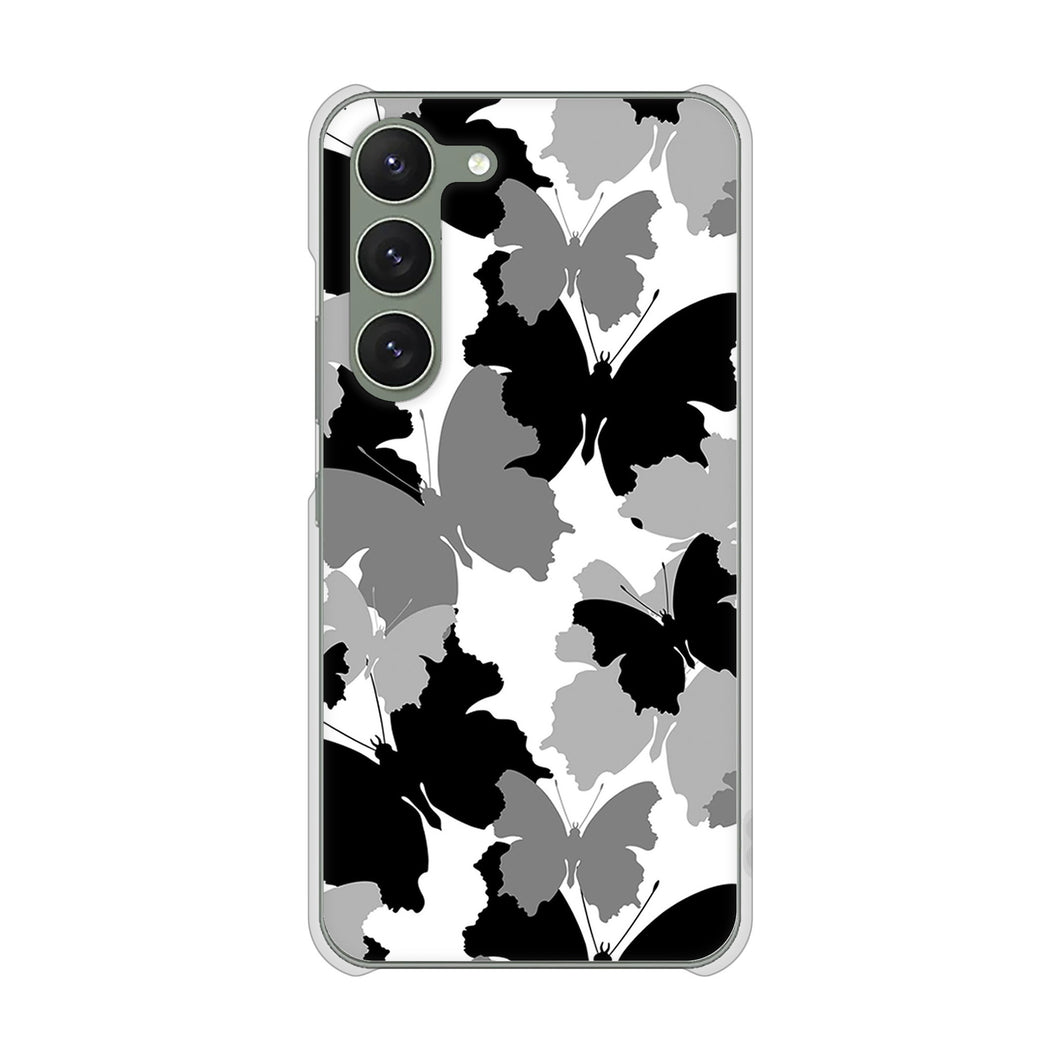 Galaxy S23 SM-S911C 楽天モバイル 高画質仕上げ 背面印刷 ハードケース【1336 夜の蝶】