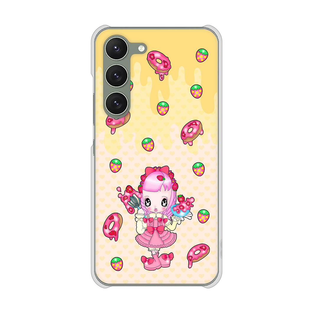 Galaxy S23 SM-S911C 楽天モバイル 高画質仕上げ 背面印刷 ハードケースストロベリードーナツ