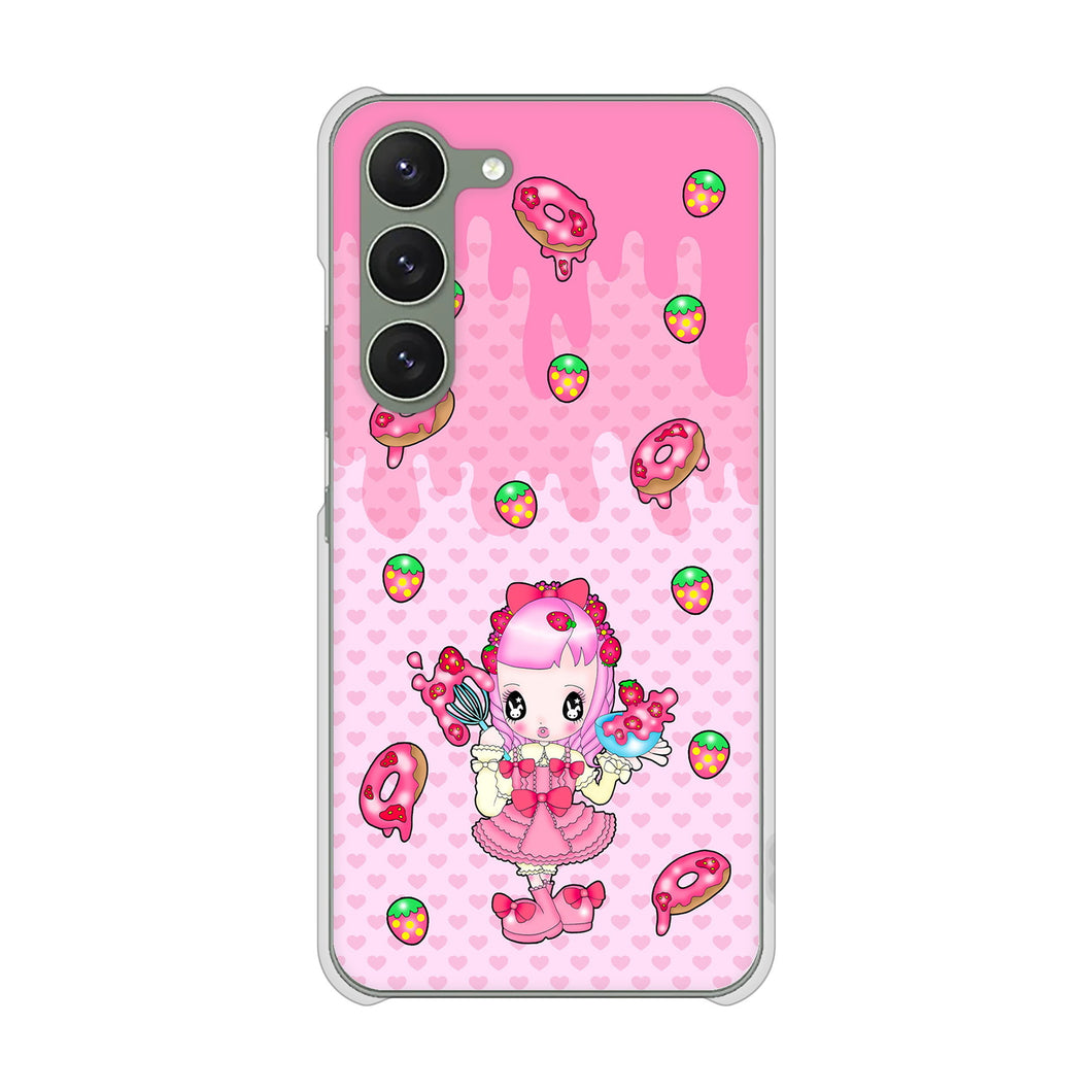 Galaxy S23 SM-S911C 楽天モバイル 高画質仕上げ 背面印刷 ハードケースストロベリードーナツ