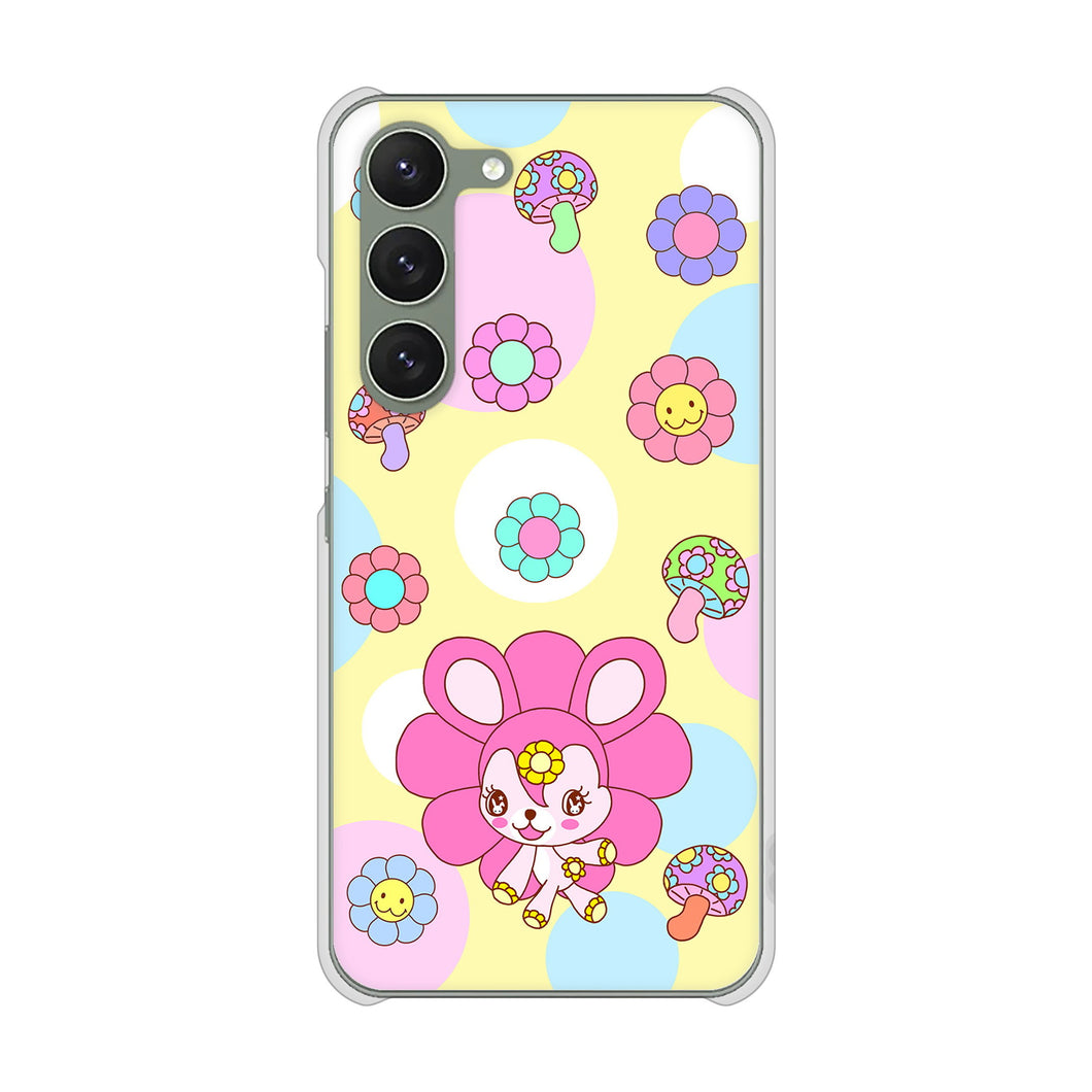 Galaxy S23 SM-S911C 楽天モバイル 高画質仕上げ 背面印刷 ハードケースフラワーうさぎのフラッピョン