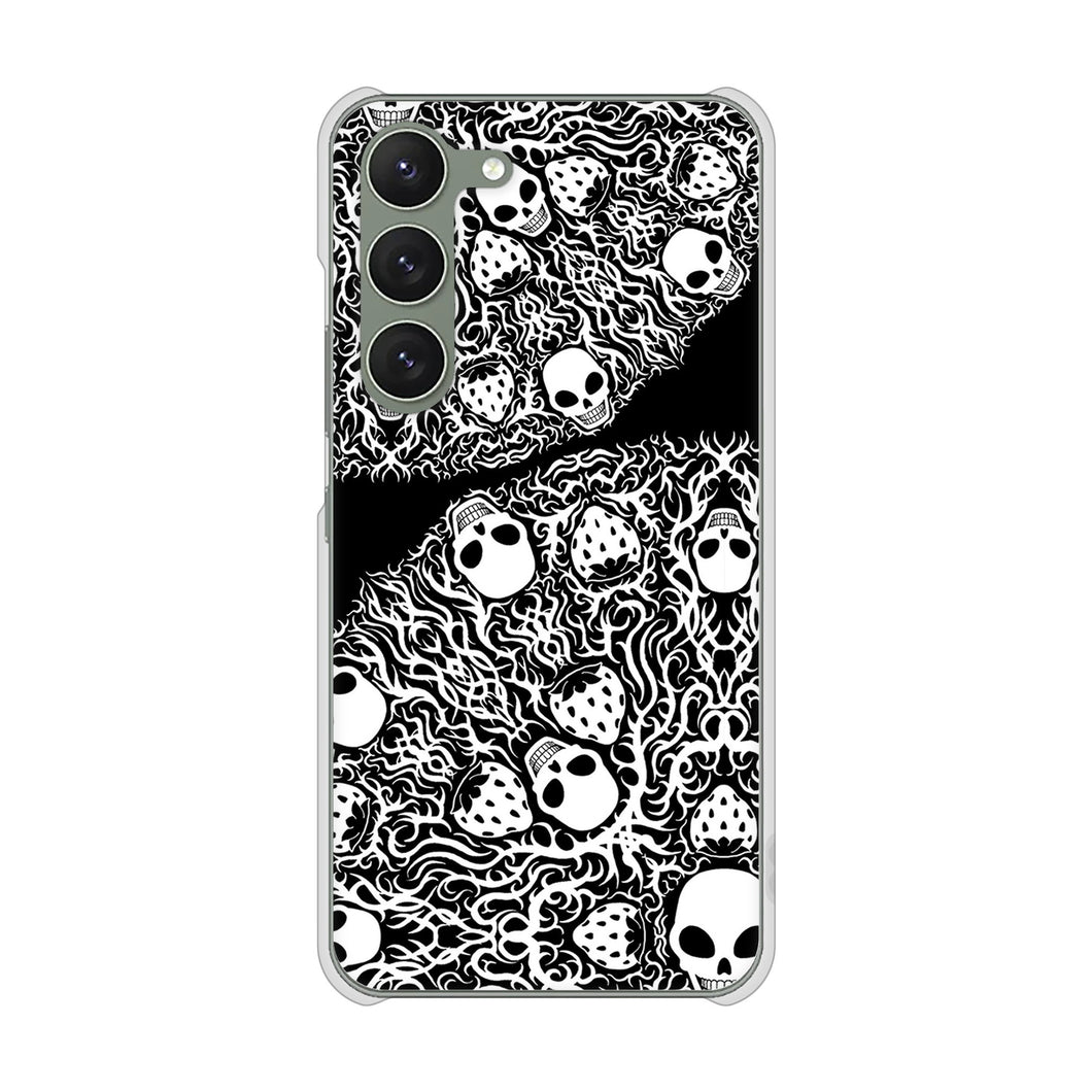 Galaxy S23 SM-S911C 楽天モバイル 高画質仕上げ 背面印刷 ハードケース苺骸骨曼荼羅