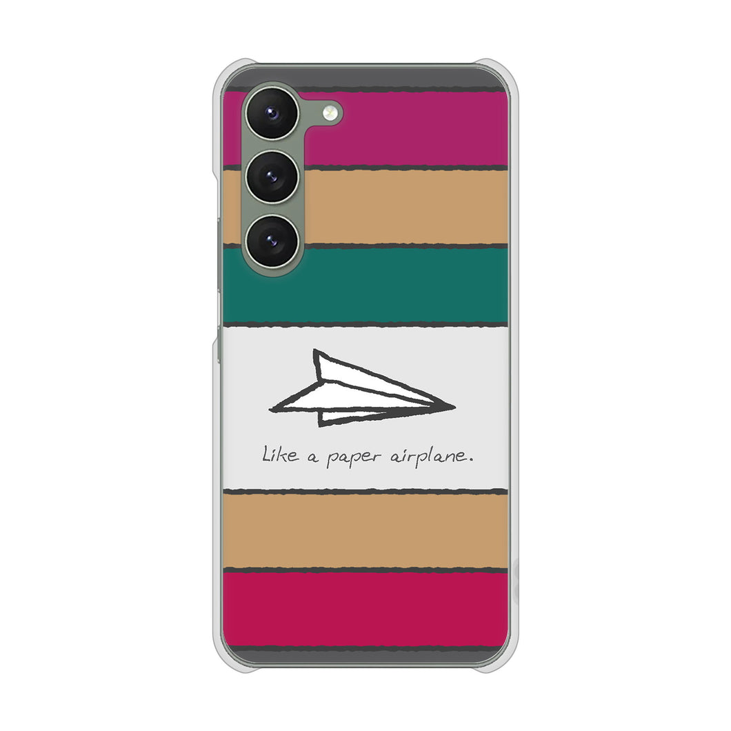 Galaxy S23 SM-S911C 楽天モバイル 高画質仕上げ 背面印刷 ハードケース【IA809 かみひこうき】