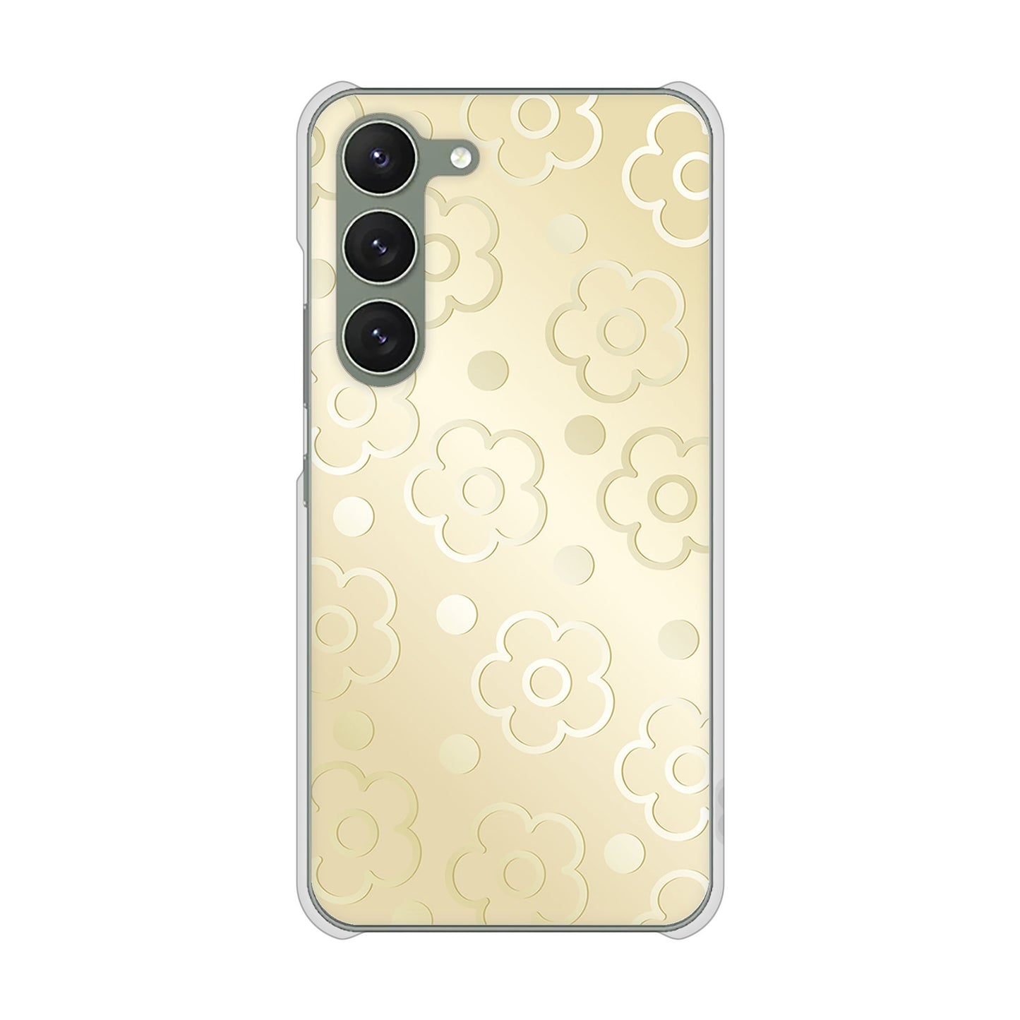Galaxy S23 SM-S911C 楽天モバイル 高画質仕上げ 背面印刷 ハードケースエンボス風デイジーシンプル