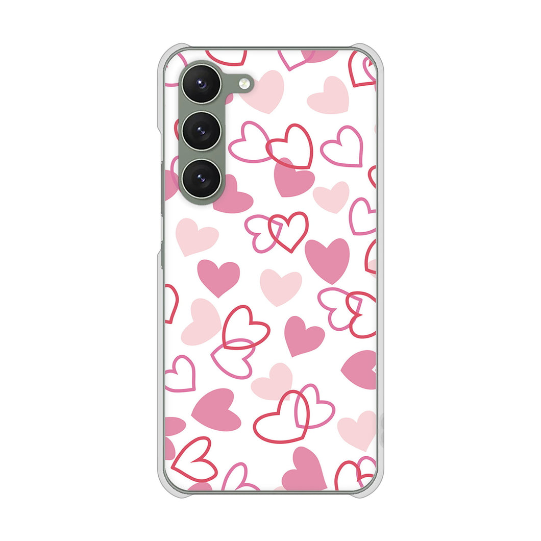 Galaxy S23 SM-S911C 楽天モバイル 高画質仕上げ 背面印刷 ハードケースハートがいっぱい