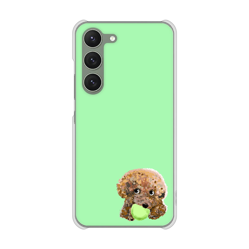 Galaxy S23 SM-S911C 楽天モバイル 高画質仕上げ 背面印刷 ハードケーストイプードル&ボール