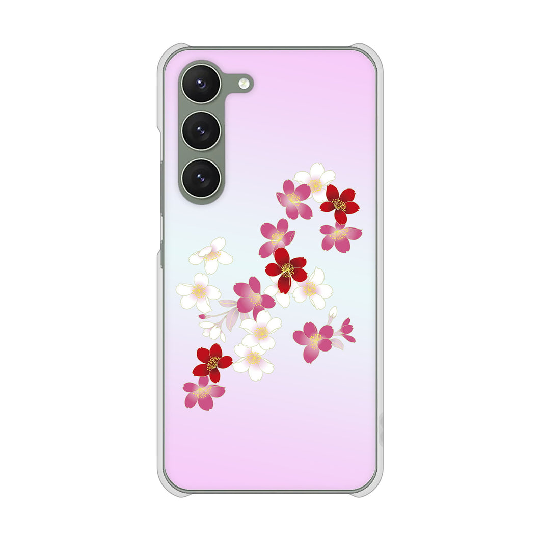 Galaxy S23 SM-S911C 楽天モバイル 高画質仕上げ 背面印刷 ハードケース和花柄