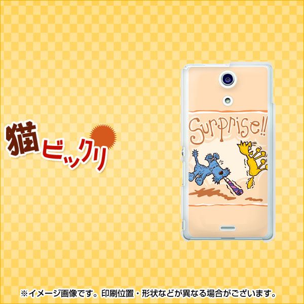 docomo エクスペリアA(エース)SO-04E 高画質仕上げ 背面印刷 ハードケース【403 猫ビックリ】