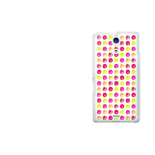 docomo エクスペリアA(エース)SO-04E 高画質仕上げ 背面印刷 ハードケース【792 マイクロシンプル柄カラフルローズWH】