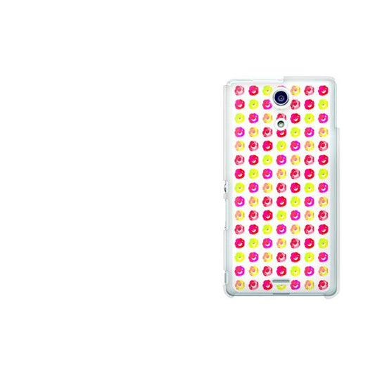 docomo エクスペリアA(エース)SO-04E 高画質仕上げ 背面印刷 ハードケース【792 マイクロシンプル柄カラフルローズWH】