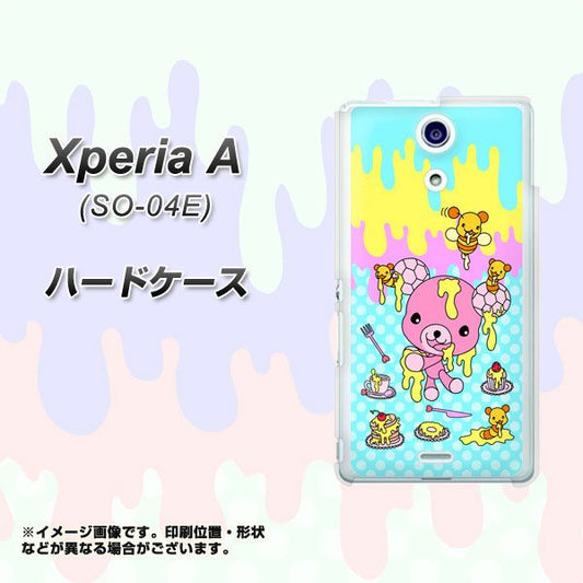 docomo エクスペリアA(エース)SO-04E 高画質仕上げ 背面印刷 ハードケース【AG821 ハニベア(水玉水色)】
