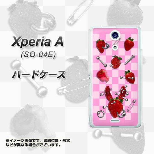 docomo エクスペリアA（エース）SO-04E 高画質仕上げ 背面印刷 ハードケース【AG832 苺パンク（ピンク）】