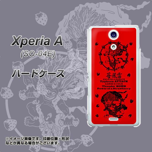 docomo エクスペリアA(エース)SO-04E 高画質仕上げ 背面印刷 ハードケース【AG840 苺風雷神(赤)】