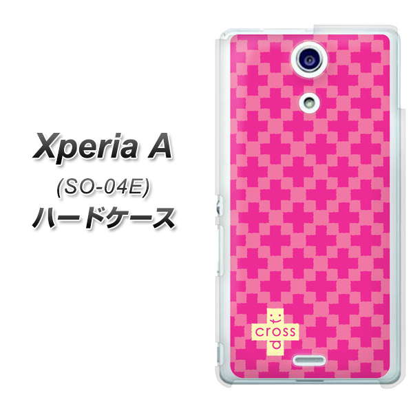 docomo エクスペリアA(エース)SO-04E 高画質仕上げ 背面印刷 ハードケース【IB901 クロスドット_ピンク】
