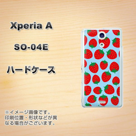 docomo エクスペリアA（エース）SO-04E 高画質仕上げ 背面印刷 ハードケース【SC814 小さいイチゴ模様 レッドとブルー】