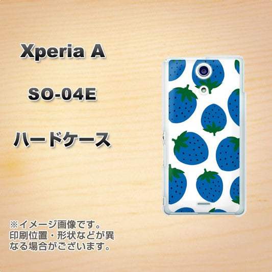 docomo エクスペリアA(エース)SO-04E 高画質仕上げ 背面印刷 ハードケース【SC817 大きいイチゴ模様 ブルー】