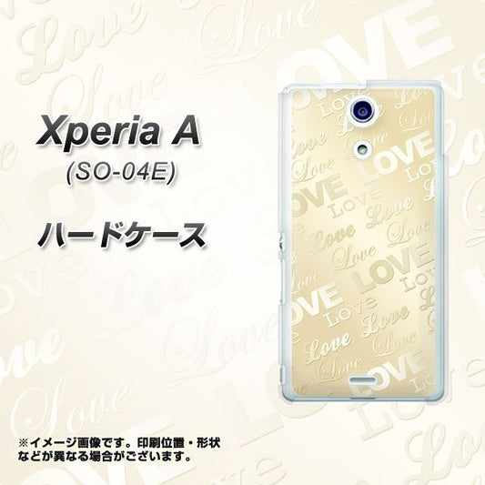 docomo エクスペリアA(エース)SO-04E 高画質仕上げ 背面印刷 ハードケース【SC840 エンボス風LOVEリンク(ヌーディーベージュ)】