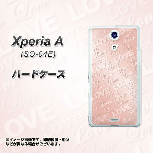 docomo エクスペリアA(エース)SO-04E 高画質仕上げ 背面印刷 ハードケース【SC841 エンボス風LOVEリンク(ローズピンク)】