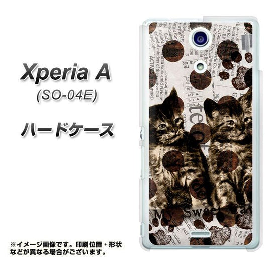 docomo エクスペリアA(エース)SO-04E 高画質仕上げ 背面印刷 ハードケース【UB801 Catウォールペェパー白】