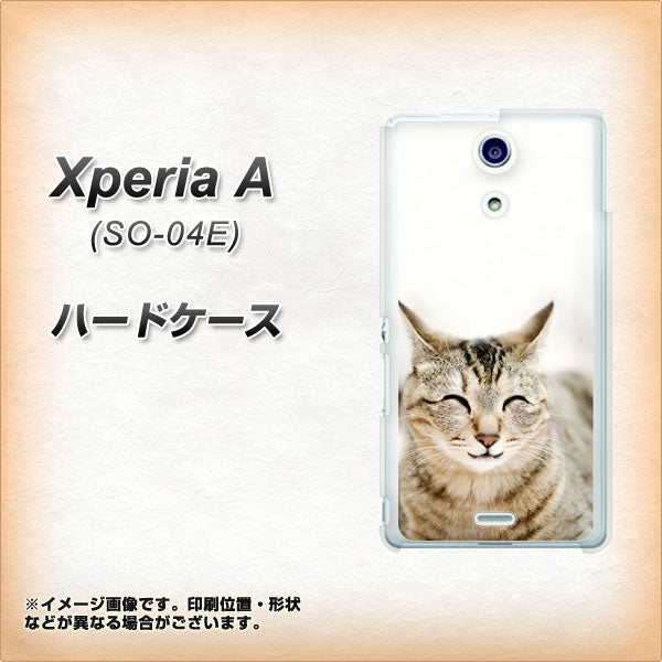 docomo エクスペリアA(エース)SO-04E 高画質仕上げ 背面印刷 ハードケース【VA801 笑福ねこ】