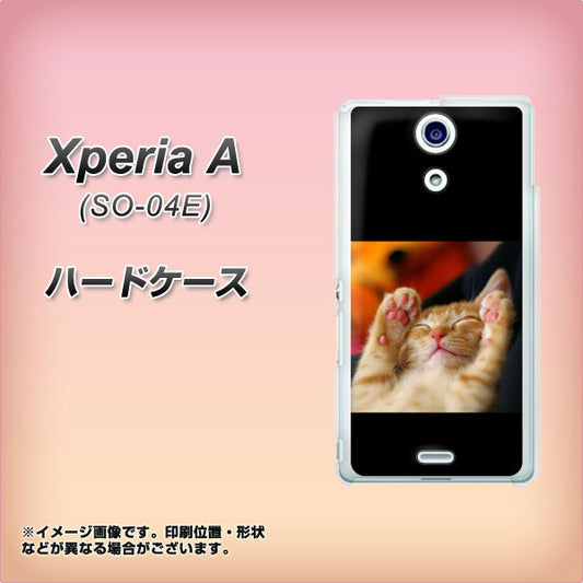 docomo エクスペリアA(エース)SO-04E 高画質仕上げ 背面印刷 ハードケース【VA804 爆睡するネコ】