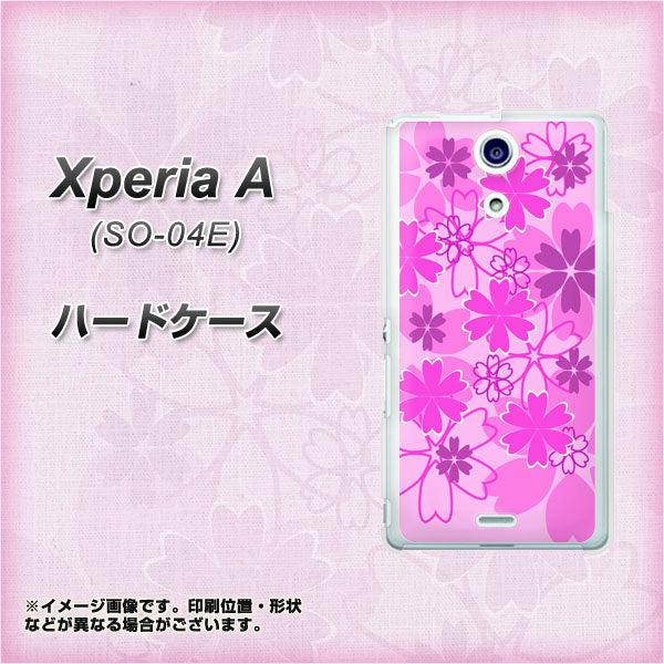 docomo エクスペリアA(エース)SO-04E 高画質仕上げ 背面印刷 ハードケース【VA961 重なり合う花 ピンク】