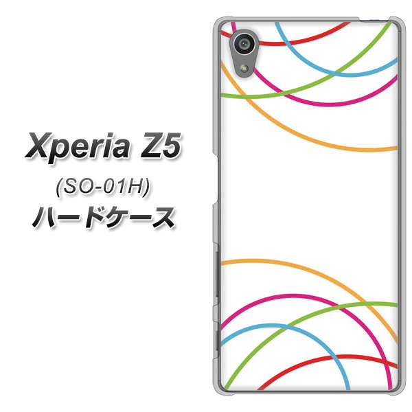 docomo エクスペリアZ5 SO-01H 高画質仕上げ 背面印刷 ハードケース【IB912 重なり合う曲線】