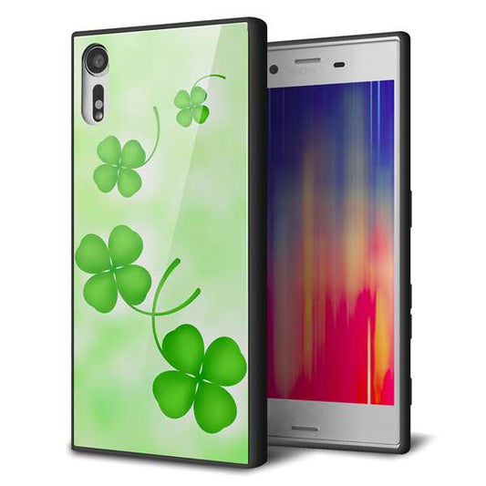 docomo エクスペリアXZ SO-01J 強化ガラス&TPUスマホケース ガラプリ【VA819 まいおりる幸運】