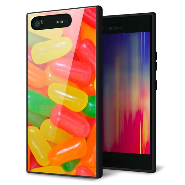 docomo エクスペリアXZ1 SO-01K 強化ガラス&TPUスマホケース ガラプリ【449 ジェリービーンズ】