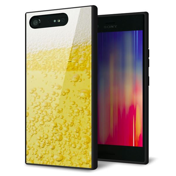 docomo エクスペリアXZ1 SO-01K 強化ガラス&TPUスマホケース ガラプリ【450 生ビール】