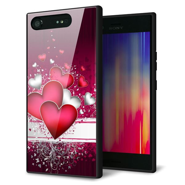 docomo エクスペリアXZ1 SO-01K 強化ガラス&TPUスマホケース ガラプリ【VA835 ハートの息吹】