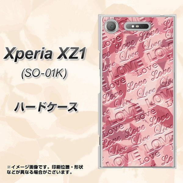 docomo エクスペリアXZ1 SO-01K 高画質仕上げ 背面印刷 ハードケース【SC844 フラワーヴェルニLOVE(ローズヴェルール)】