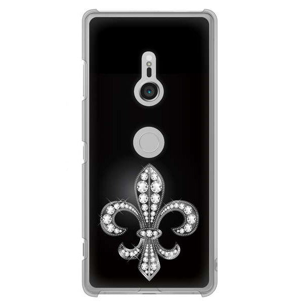 Xperia XZ3 SO-01L docomo 高画質仕上げ 背面印刷 ハードケース 【042 ラインストーン風の印刷ゴージャスユリ】