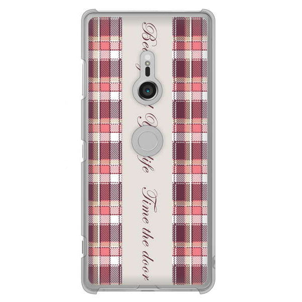 Xperia XZ3 SO-01L docomo 高画質仕上げ 背面印刷 ハードケース ピンクチェック