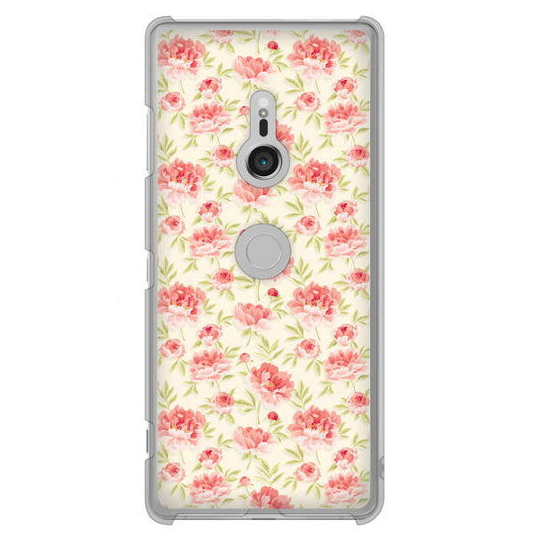 Xperia XZ3 SO-01L docomo 高画質仕上げ 背面印刷 ハードケース 北欧の小花