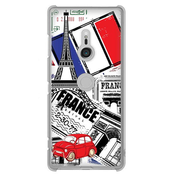 Xperia XZ3 SO-01L docomo 高画質仕上げ 背面印刷 ハードケース LOVE フランス