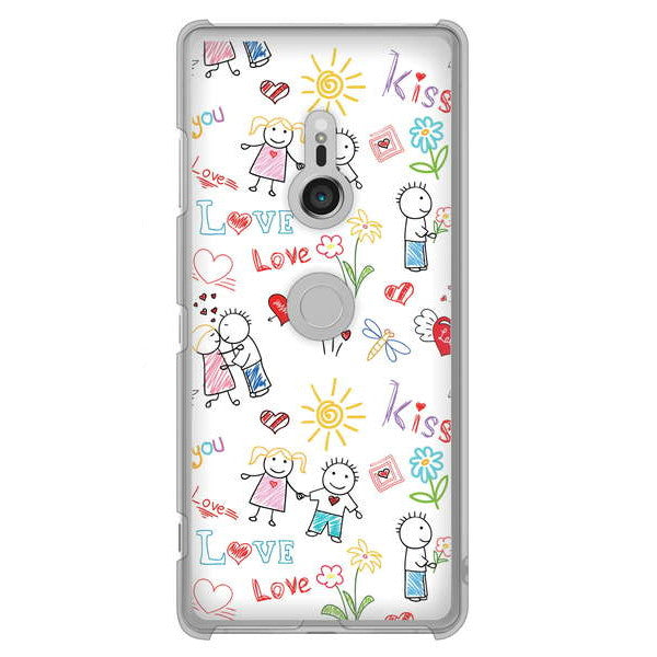 Xperia XZ3 SO-01L docomo 高画質仕上げ 背面印刷 ハードケース カップル&ファミリー