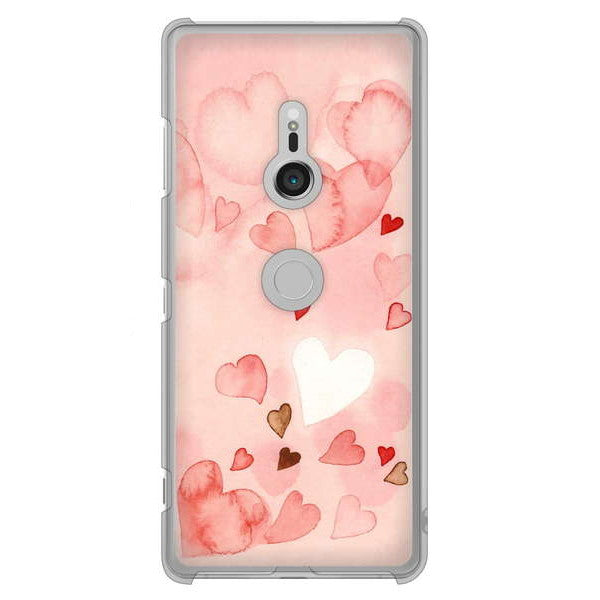 Xperia XZ3 SO-01L docomo 高画質仕上げ 背面印刷 ハードケース 【1125 ハートの和紙】