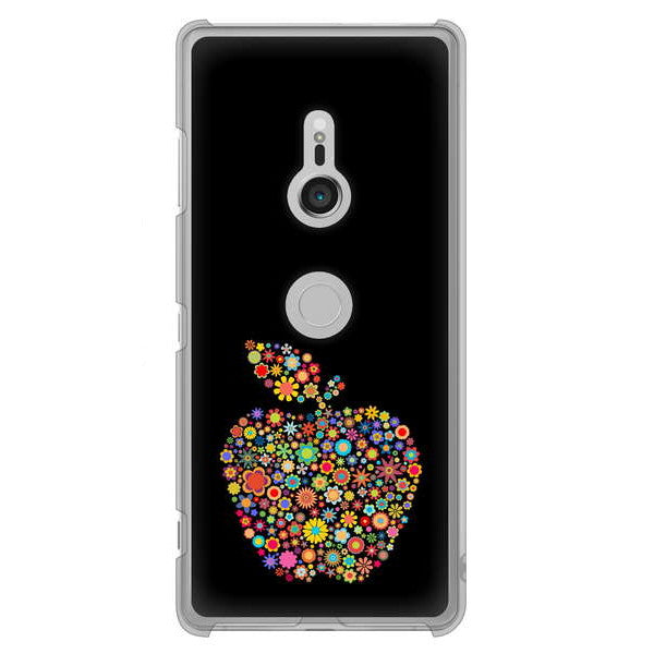 Xperia XZ3 SO-01L docomo 高画質仕上げ 背面印刷 ハードケース 【1195 カラフルアップル】