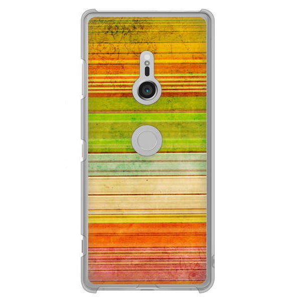 Xperia XZ3 SO-01L docomo 高画質仕上げ 背面印刷 ハードケース 【1324 ビンテージボーダー(色彩)】