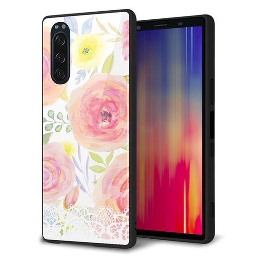 docomo エクスペリア5 SO-01M 強化ガラス&TPUスマホケース ガラプリ【SC945 ドゥ・パフューム3】