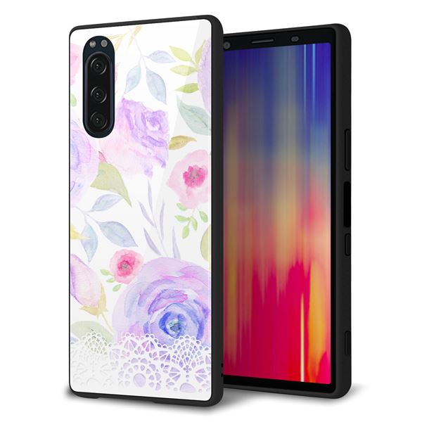 docomo エクスペリア5 SO-01M 強化ガラス&TPUスマホケース ガラプリ【SC946 ドゥ・パフューム4】