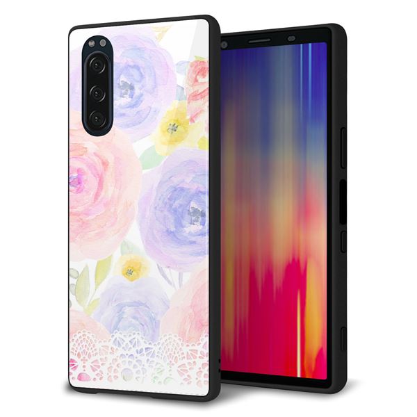 docomo エクスペリア5 SO-01M 強化ガラス&TPUスマホケース ガラプリ【SC947 ドゥ・パフューム5】