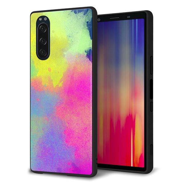 docomo エクスペリア5 SO-01M 強化ガラス&TPUスマホケース ガラプリ【YJ294 デザイン色彩】