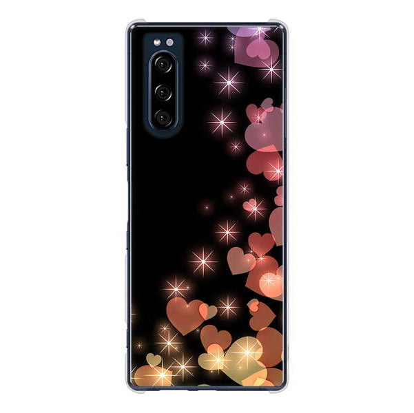 Xperia 5 SO-01M docomo 高画質仕上げ 背面印刷 ハードケース きらめきハート