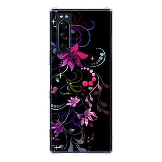 Xperia 5 SO-01M docomo 高画質仕上げ 背面印刷 ハードケース 【263 闇に浮かぶ華】